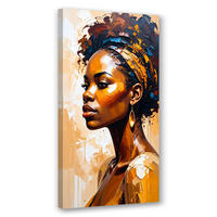 LEINWANDBILD Glamouröses Porträt einer afrikanischen Frau 60x120cm - Braun, Textil (60/120cm) - Feeby