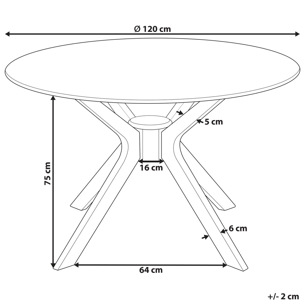 ESSTISCH 120/120/75 cm Dunkelbraun Rund Tymis - Dunkelbraun, Holzwerkstoff (120/120/75cm) - Beliani