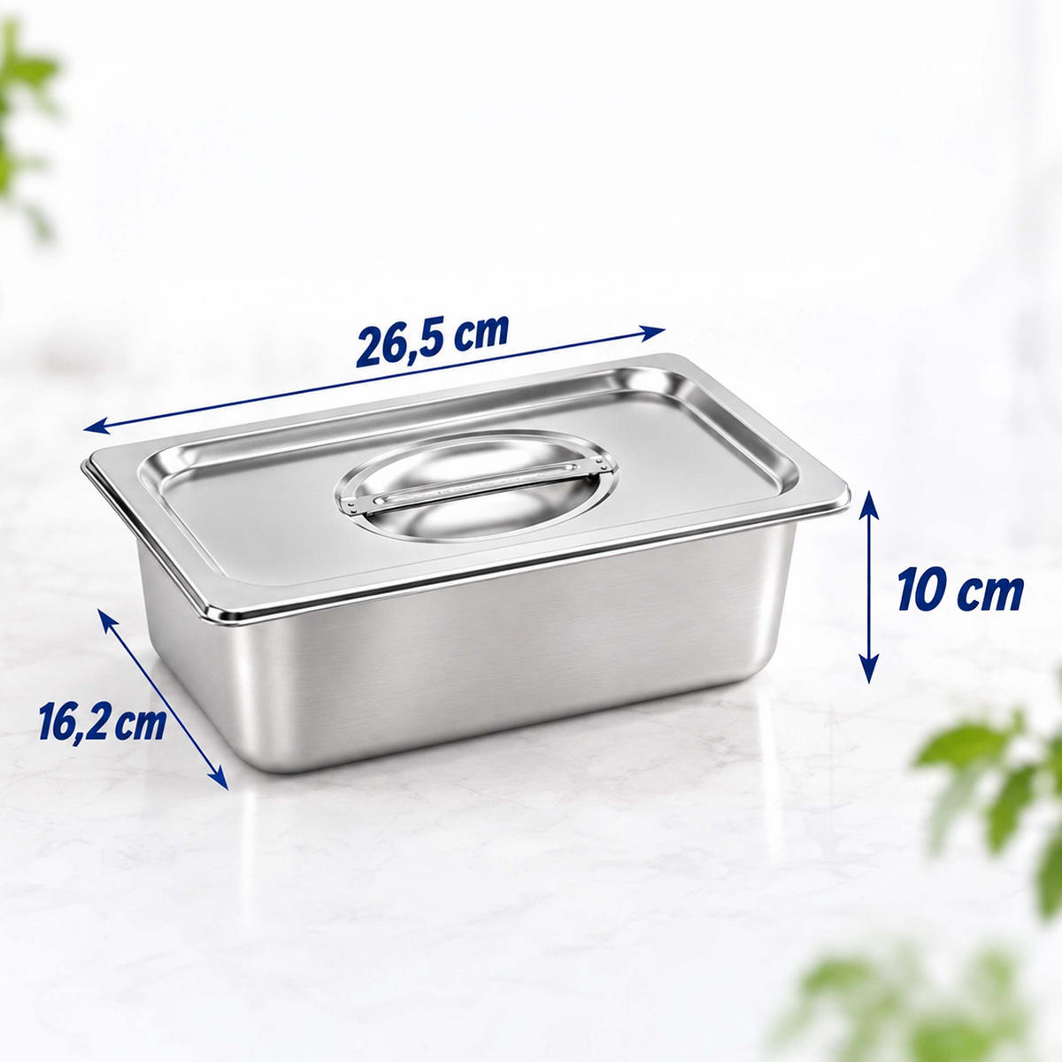 GASTRONÁDOBA Stříbrná 3ks-set nerez GN 1/4 s víkem - stříbrná, kov - Relaxdays