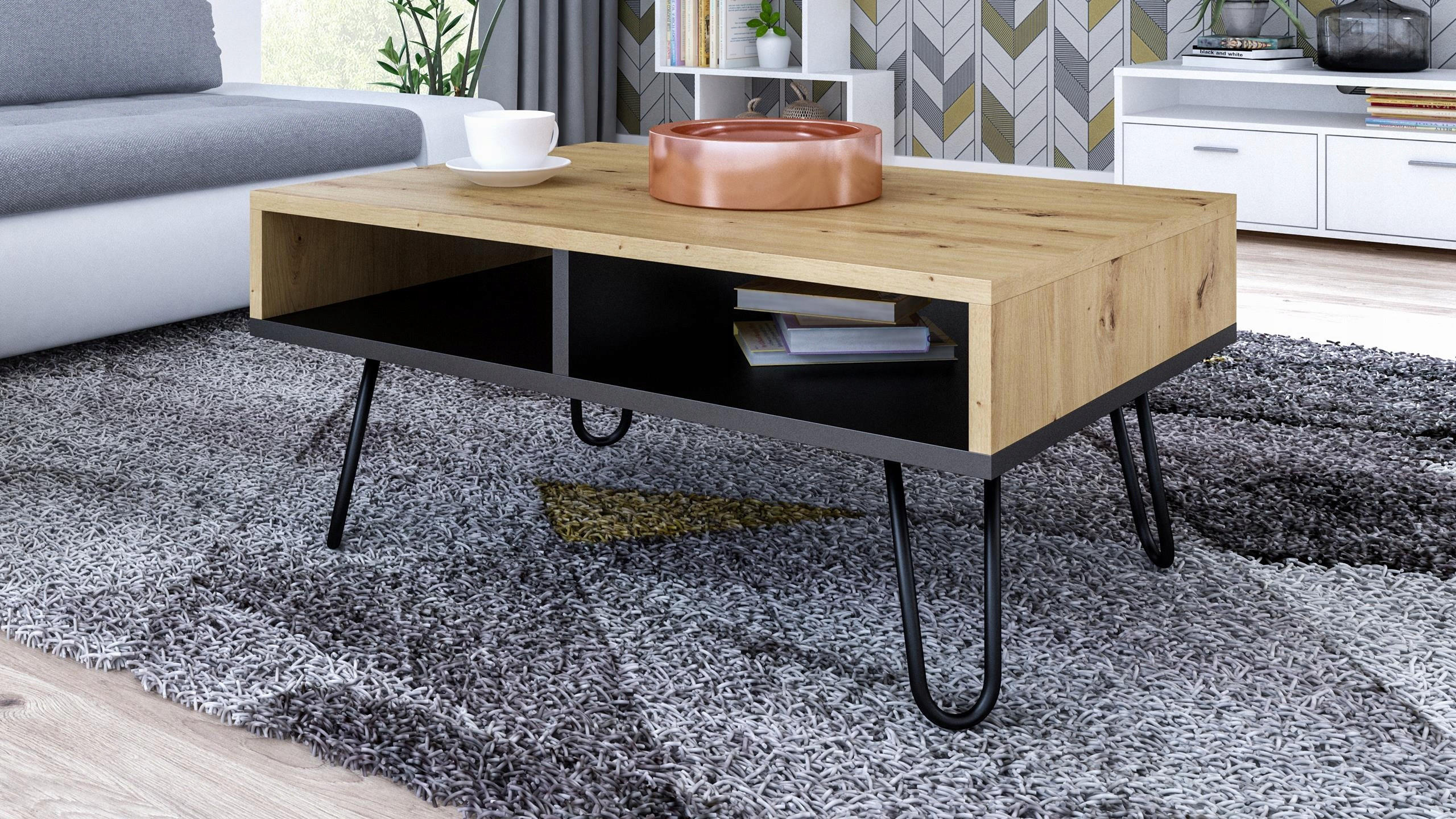 COUCHTISCH Dora in Retro Optik Artisan Eiche 100/50/55 cm - Eiche Artisan, Holzwerkstoff (50/100/55cm) - Matkam Möbel