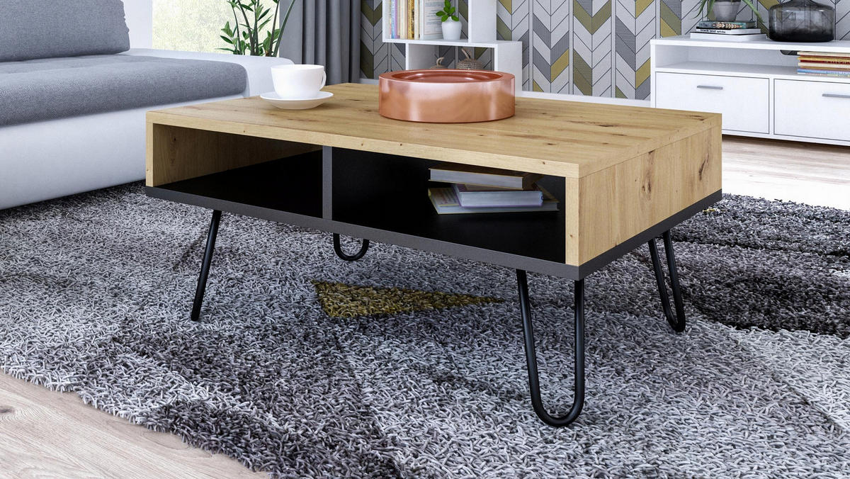 COUCHTISCH Dora in Retro Optik Artisan Eiche 100/50/55 cm - Eiche Artisan, Holzwerkstoff (50/100/55cm) - Matkam Möbel