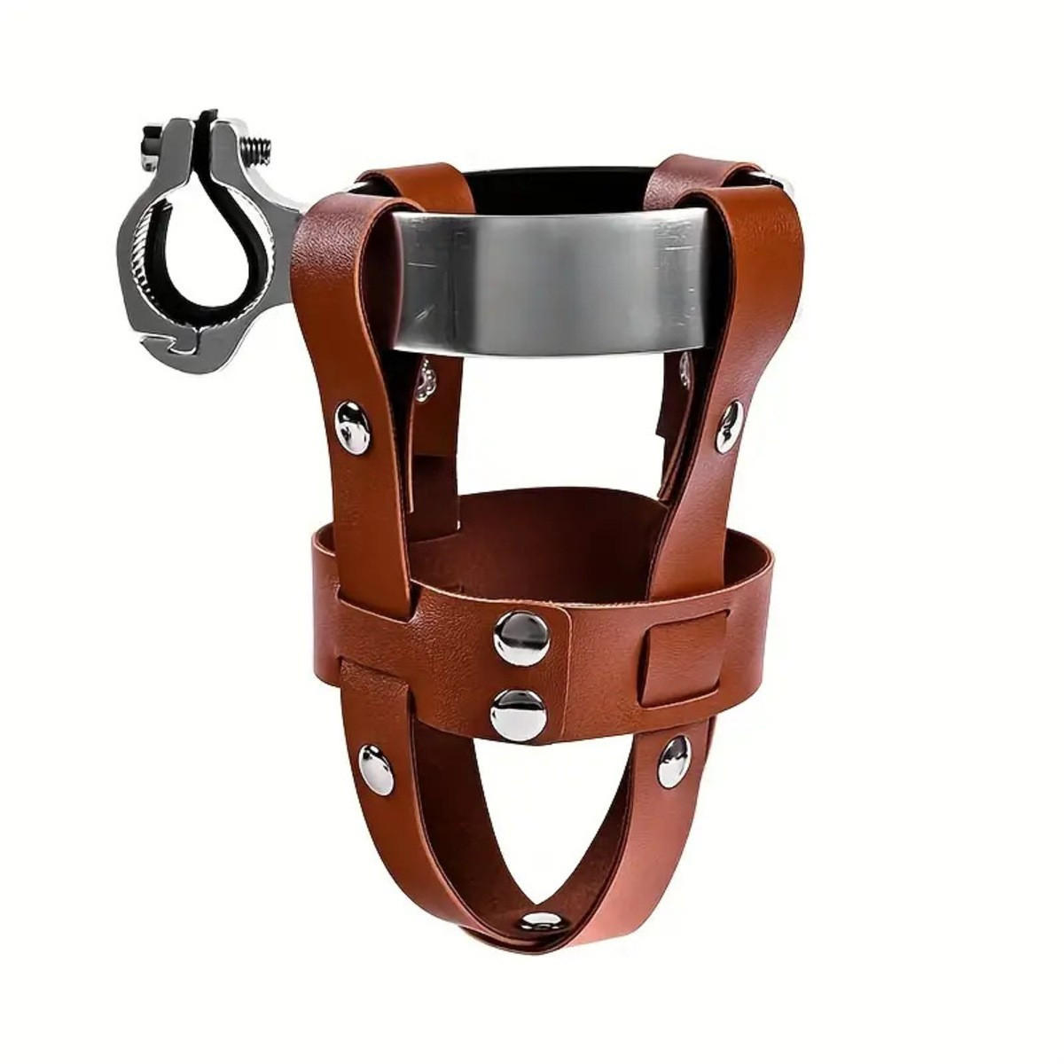 FAHRRADBECHERHALTER Verstellbarer universeller Wasserbecherhalter 7/7/14.6 cm Braun - Braun, Metall (7/14.6/7cm) - Authentics