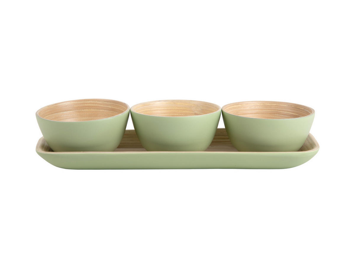 SNACK Set Puro 36/12/6 cm - Grün, Naturmaterialien (12cm) - Present Time