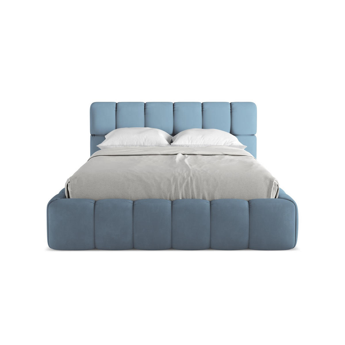 POLSTERBETT mit Bettkasten und Lattenrost 160x228 Blau - Blau/Blaugrau, Kunststoff/Textil (140/200cm) - LaMiaSofa