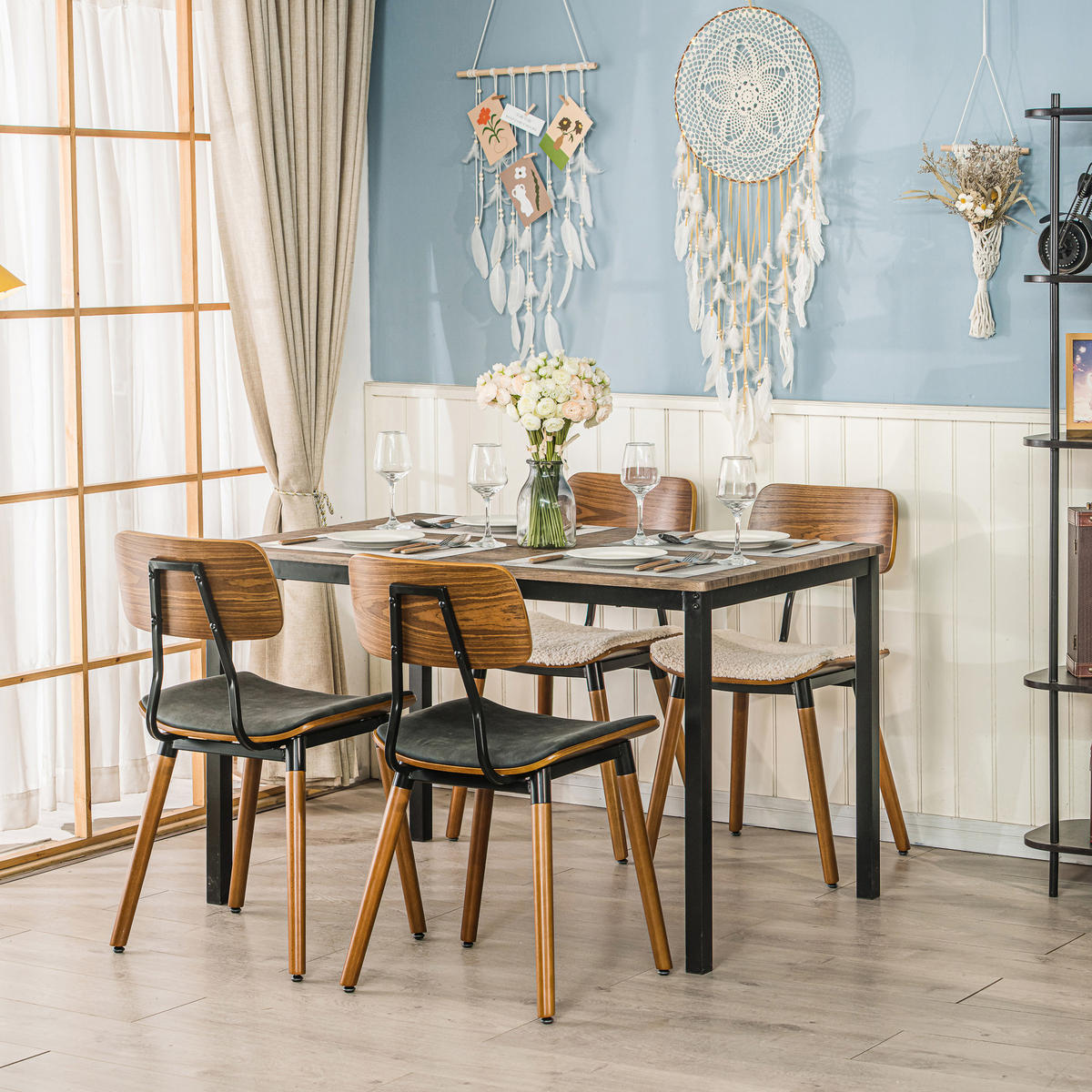 STUHL 2er-Set Stoff Schwarz - Schwarz, Textil (44/82/50cm) - Nordlys