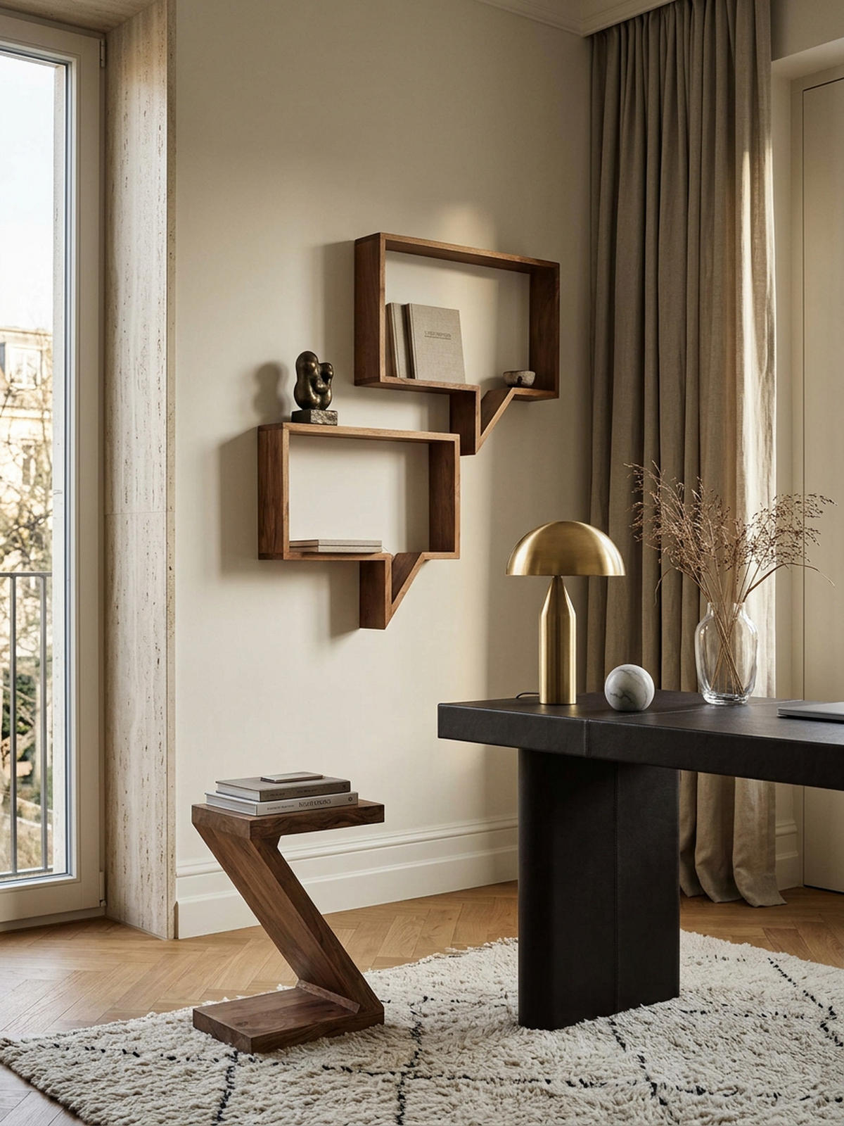 WANDREGAL Set NAKO Massivholz Zeitungsablage, Beige 50x13x49 cm - Beige, Holz (50/49/13cm) - KADIMA DESIGN