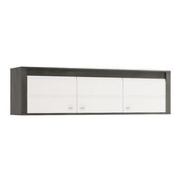 HÄNGESCHRANK Sevilla schwarzkiefer / weiß hg 176,4 / 35 / 48cm - Weiß Hochglanz/Schwarz, Holz/Holzwerkstoff (176/48/35cm) - Feldmann-Wohnen