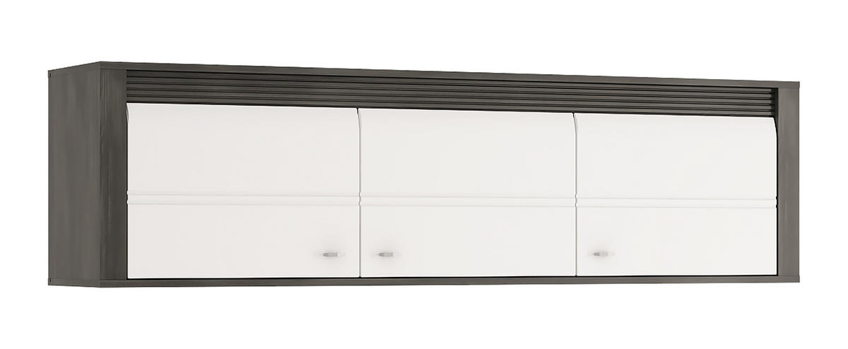 HÄNGESCHRANK Sevilla schwarzkiefer / weiß hg 176,4 / 35 / 48cm - Weiß Hochglanz/Schwarz, Holz/Holzwerkstoff (176/48/35cm) - Feldmann-Wohnen