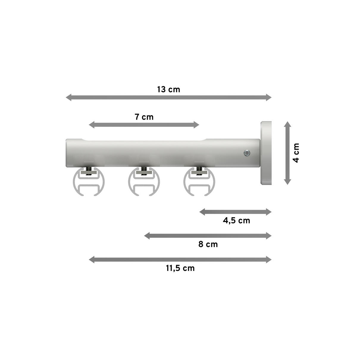 INNENLAUF-GARDINENSTANGEN-SET Siteno Elanto 100 cm, 3-läufig, 20 mm Ø Weiß - Weiß, Metall (100cm) - INTERDECO
