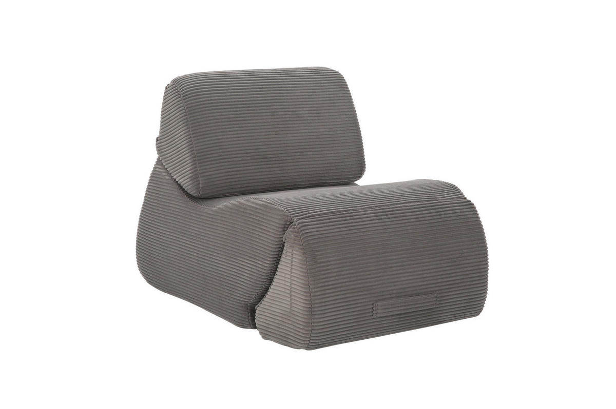 SOFA modular mit Schlaffunktion Cord Grau 3-tlg. - Grau, Kunststoff (115/76/247cm) - Meubliv