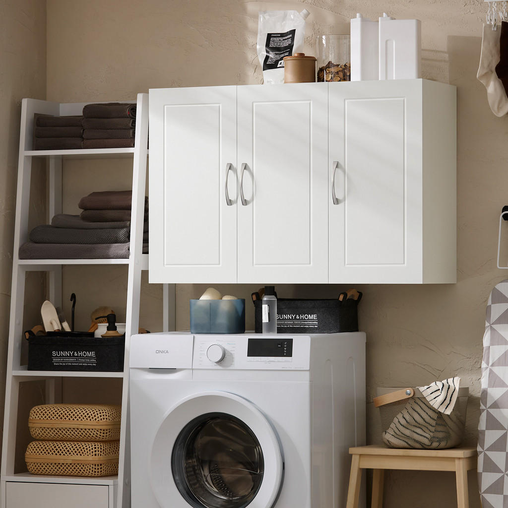 Thumbnail - SoBuy Hängeschrank, Weiß, Holzwerkstoff, 90x60x30 cm, Badezimmer, Badezimmerschränke, Hängeschränke