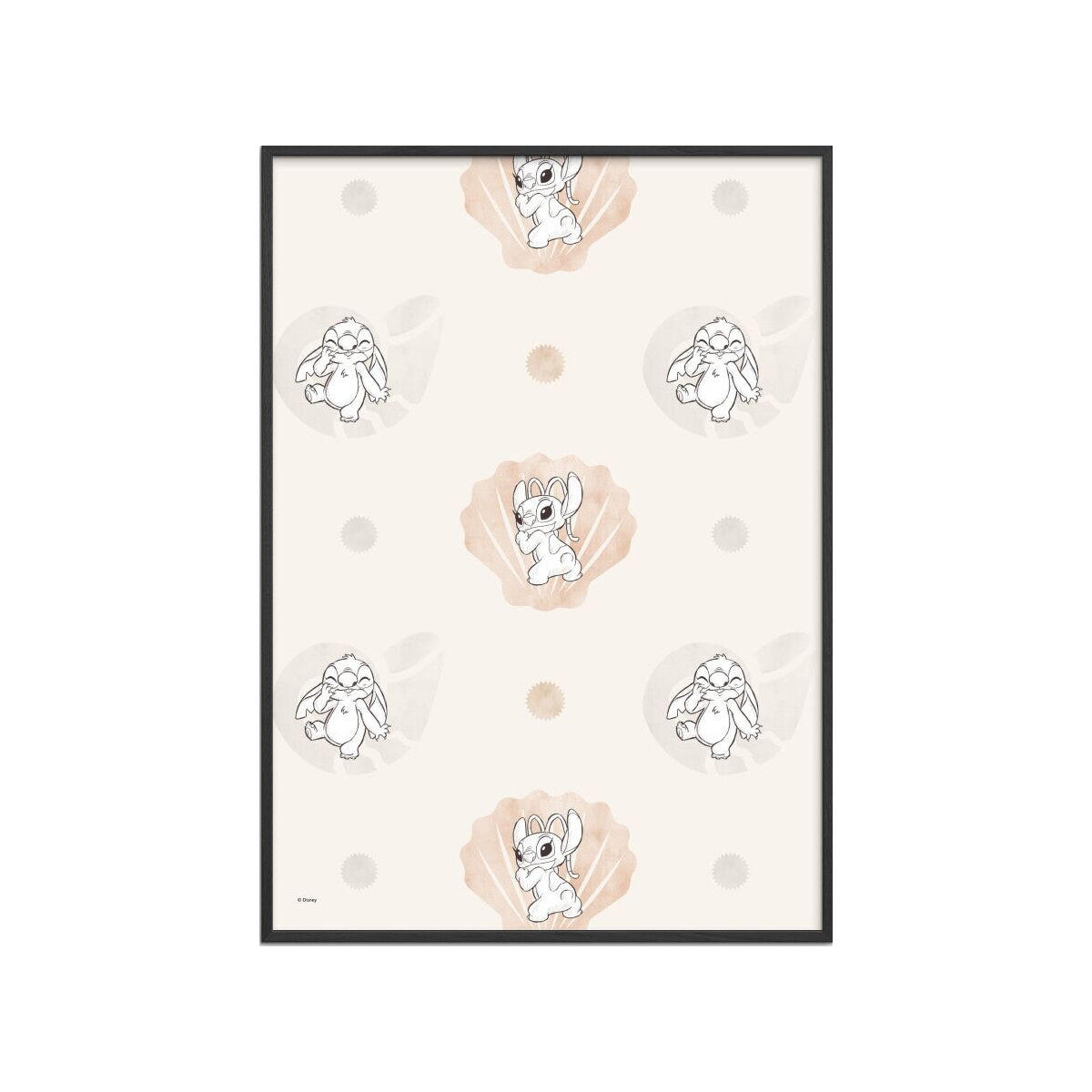 POSTER mit Rahmen Disney - Disney - Stitch Bubble Pattern - Multicolor/Schwarz, Holz/Papier (30/40cm) - Poster&Frame