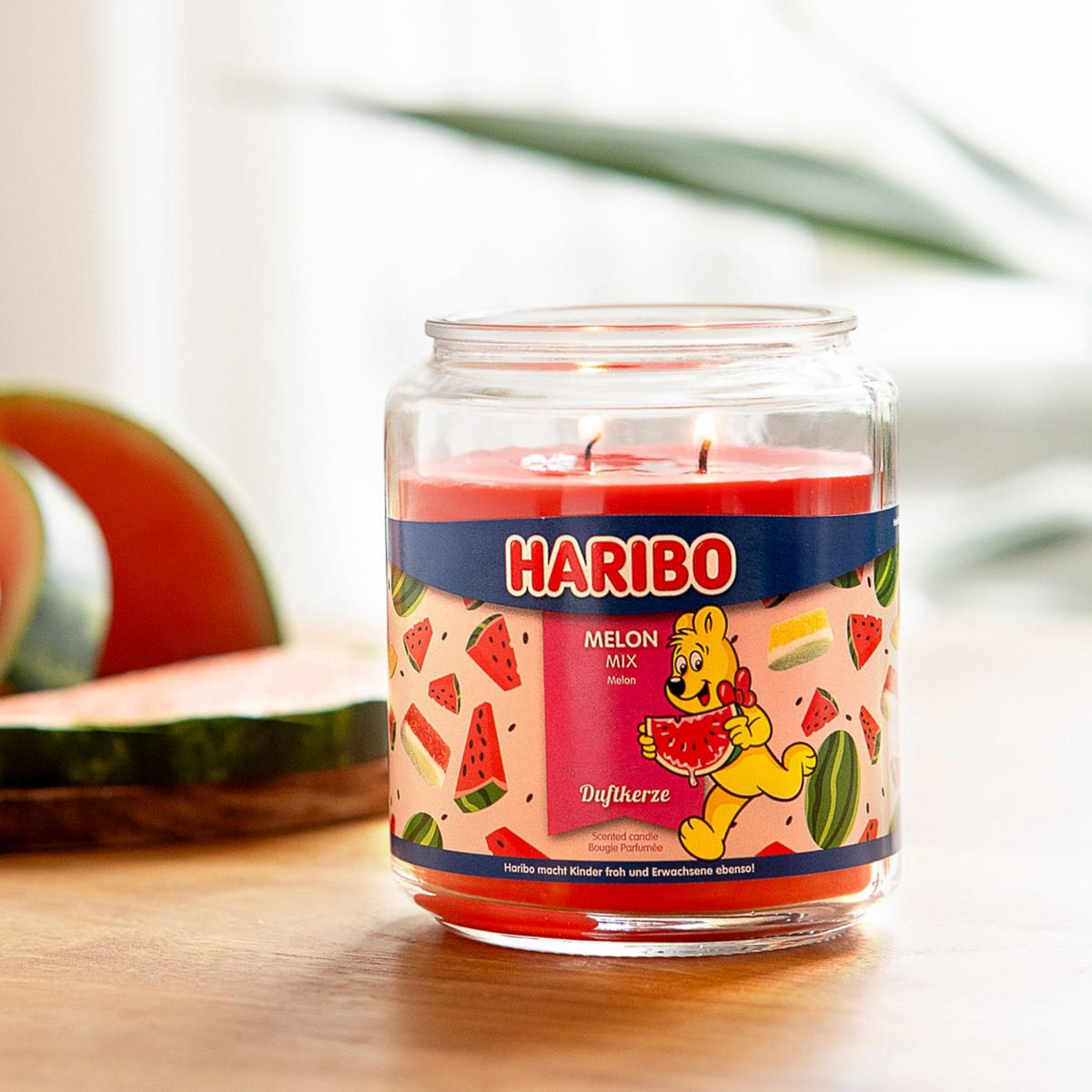 DUFTKERZE Haribo - Dunkelrot, Glas/Naturmaterialen (13cm)