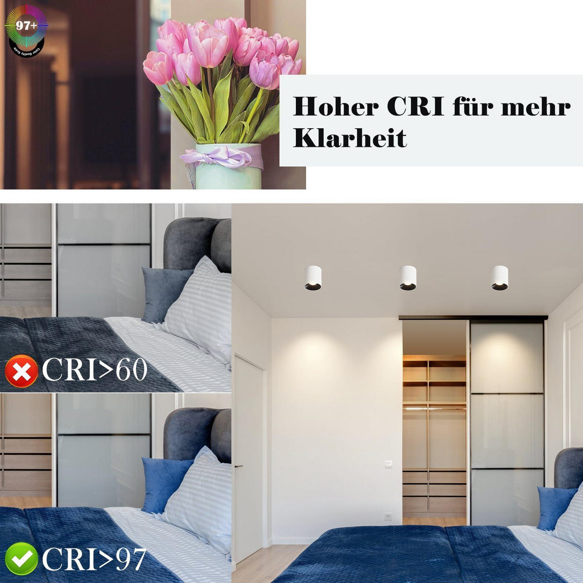 LED-SPOTLEUCHTE Kraft 6/6/7 cm - Weiß, Metall (5.5cm) - Nettlife