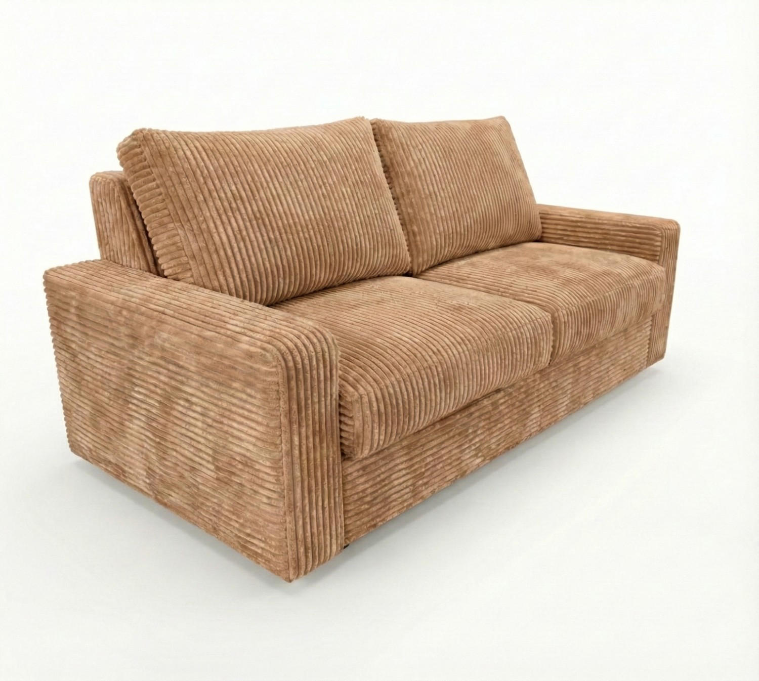 2-SITZER-SOFA Isola mit Schlaffunktion Cordbezug Hellbraun - Hellbraun, Textil (200/81/100cm) - KS Home Concept