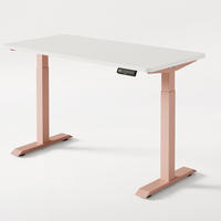SCHREIBTISCH Elektrisch Höhenverstellbarer HomeOne 140x70cm Rosa/Weiß mit Memory-Funktion, Anti-Kollisions Technologie - Pink/Weiß, Holzwerkstoff (70/140/72cm) - Desktronic