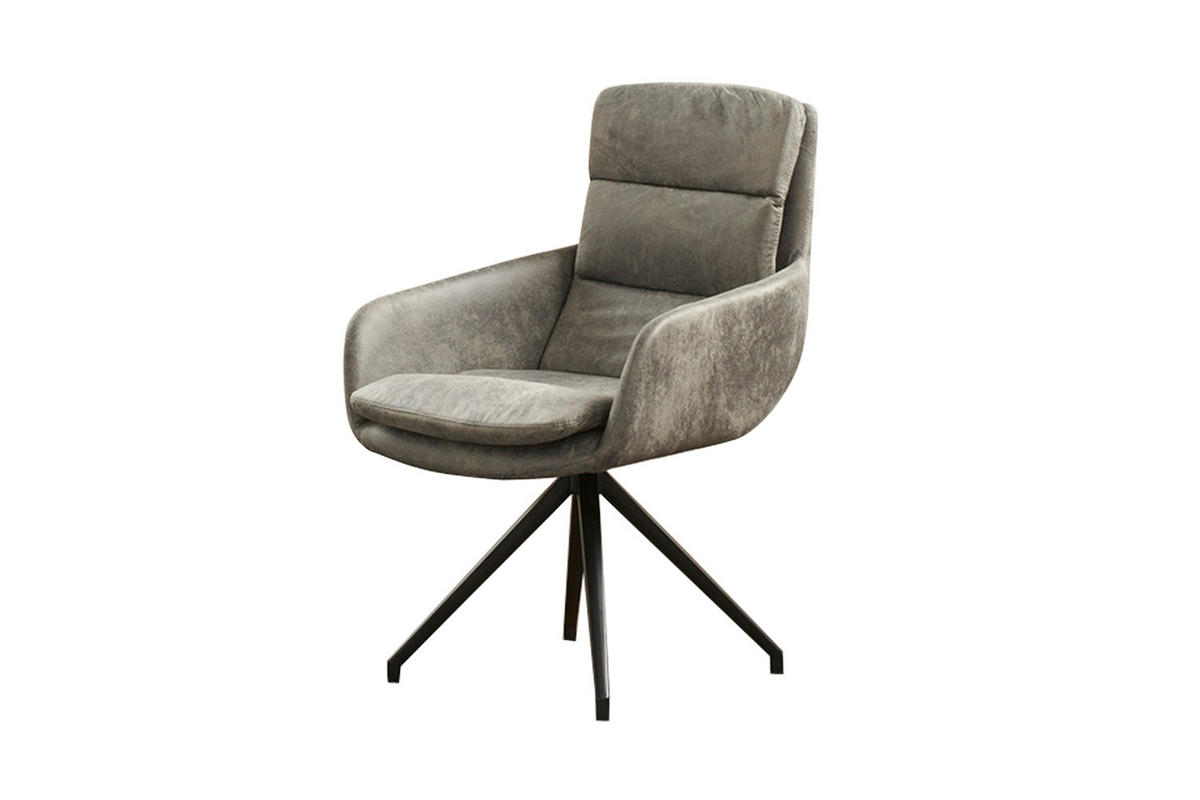 DREHSTUHL VINCE Grau Microfaser - Grau, Textil (58/90/52cm) - KAWOLA