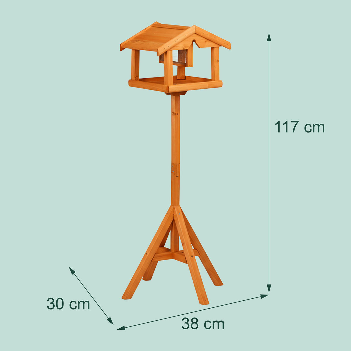 VOGELFUTTERHAUS - Orange, Holz (50/117/50cm) - Relaxdays