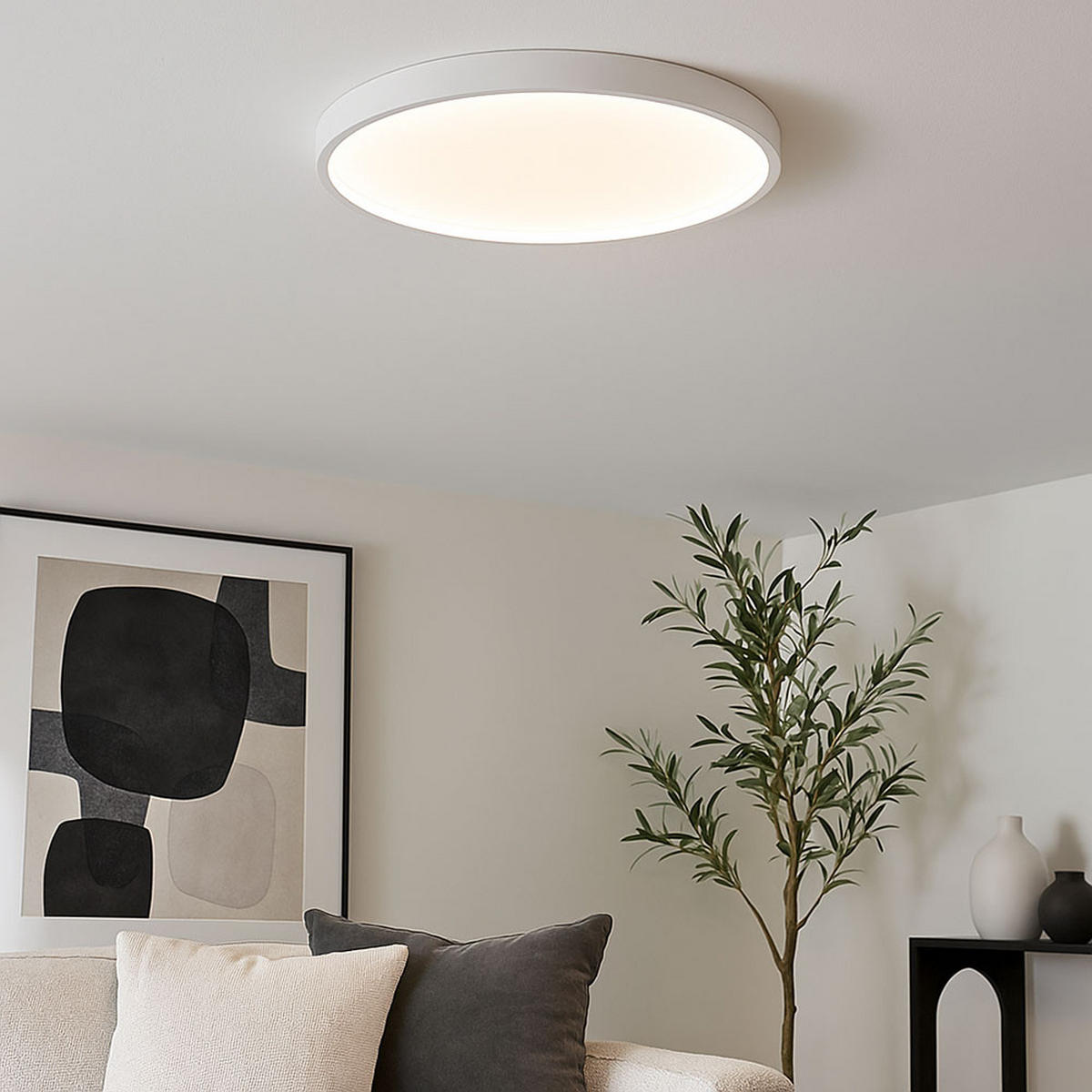 LED DECKENLEUCHTE Metall Weiß Rund - Weiß, Metall (45/45/4.5cm) - Wofi