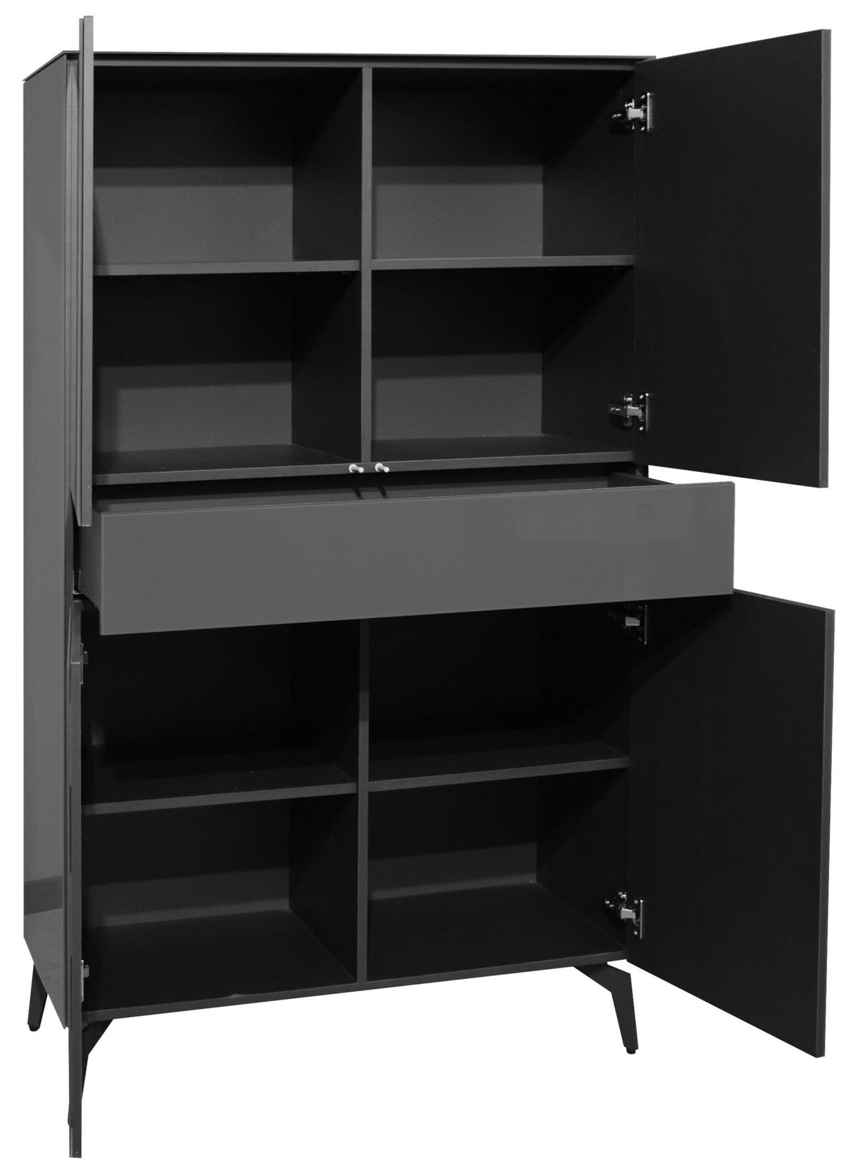 HIGHBOARD Colors in Anthrazit Glas - Grau, Holzwerkstoff (91/140/42cm)