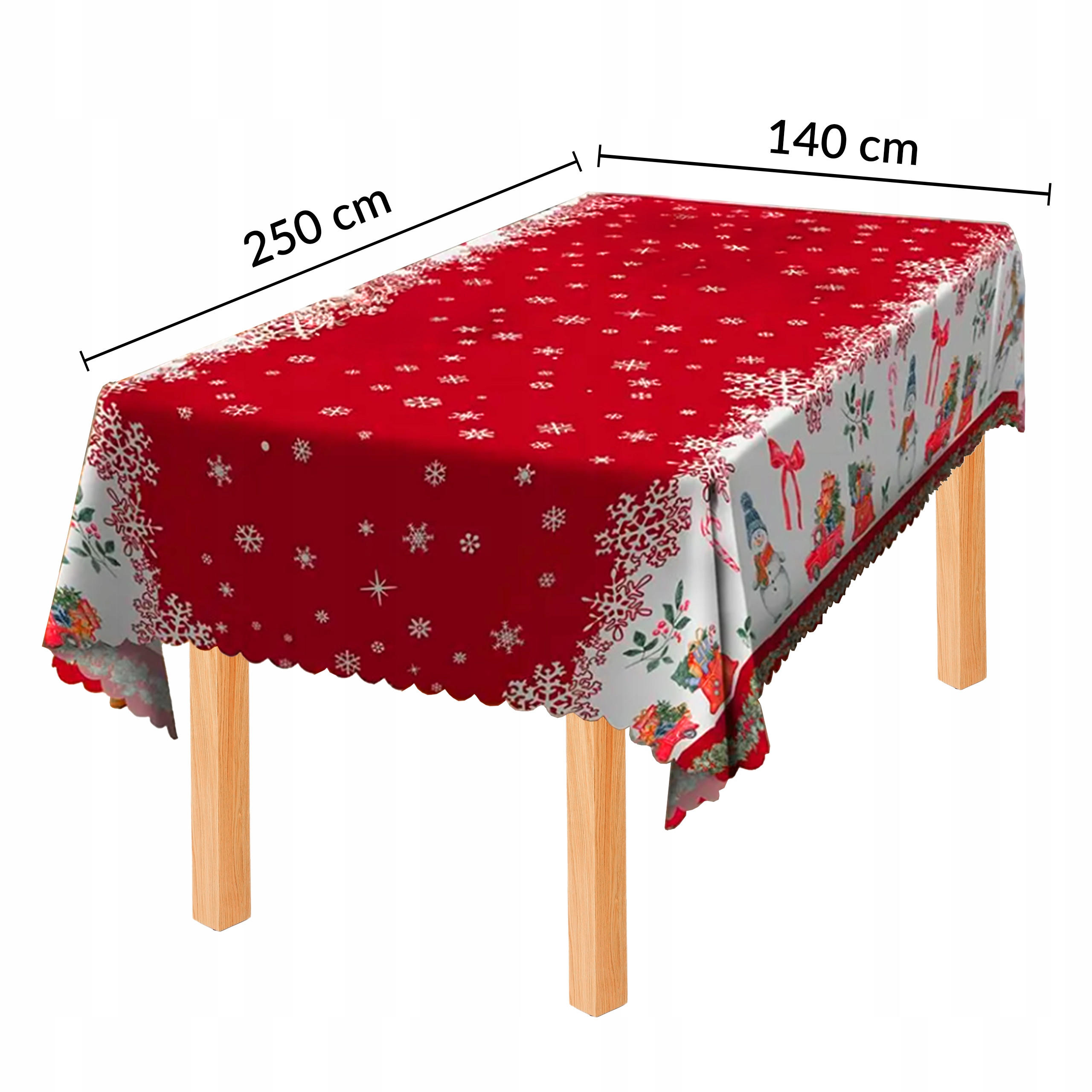 TISCHDECKE Weihnachts 140x250cm - Rot, Textil (140/250cm) - KRUMAD