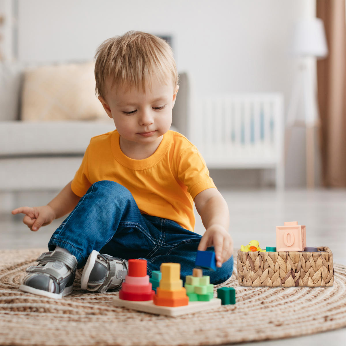 3XAUFBEWAHRUNGSKORB - Hellbraun, Textil/Metall (22/36/10cm) - Relaxdays