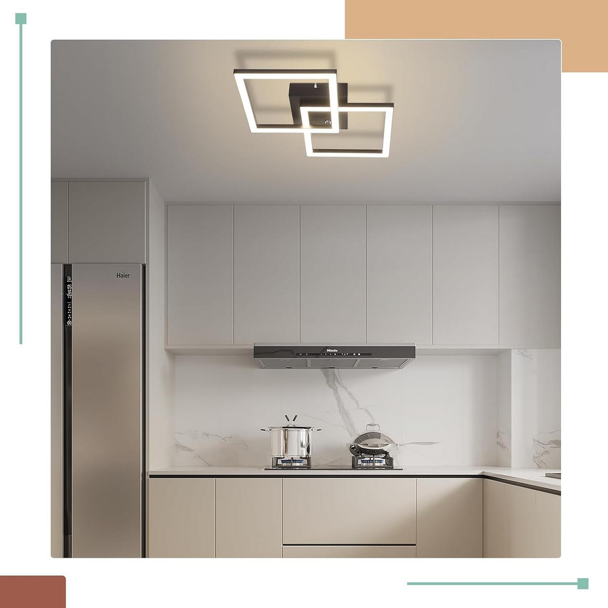 LED-DECKENLEUCHTE Strahlfrost 6/47/29.5 cm - Schwarz, Metall (29.5/6/47cm) - ZMH