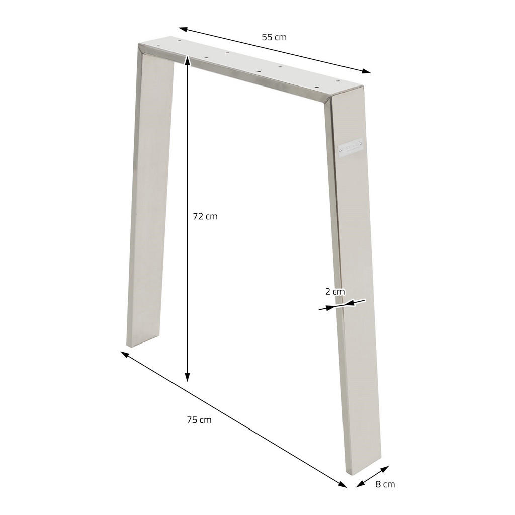 Thumbnail - Ml-Design Tischbeine, Silber, Metall, 75x8x72 cm, Esszimmer, Tische, Esstische, Tischsysteme