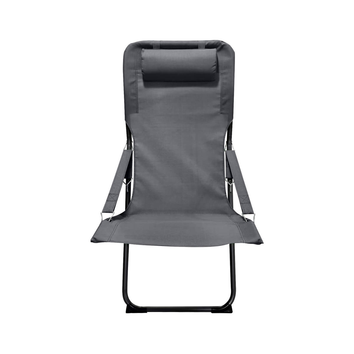 GARTEN-RELAXSESSEL Dunkelgrau 63/83/98 cm - Grau, Metall (63/88/83cm) - Mobili Rebecca