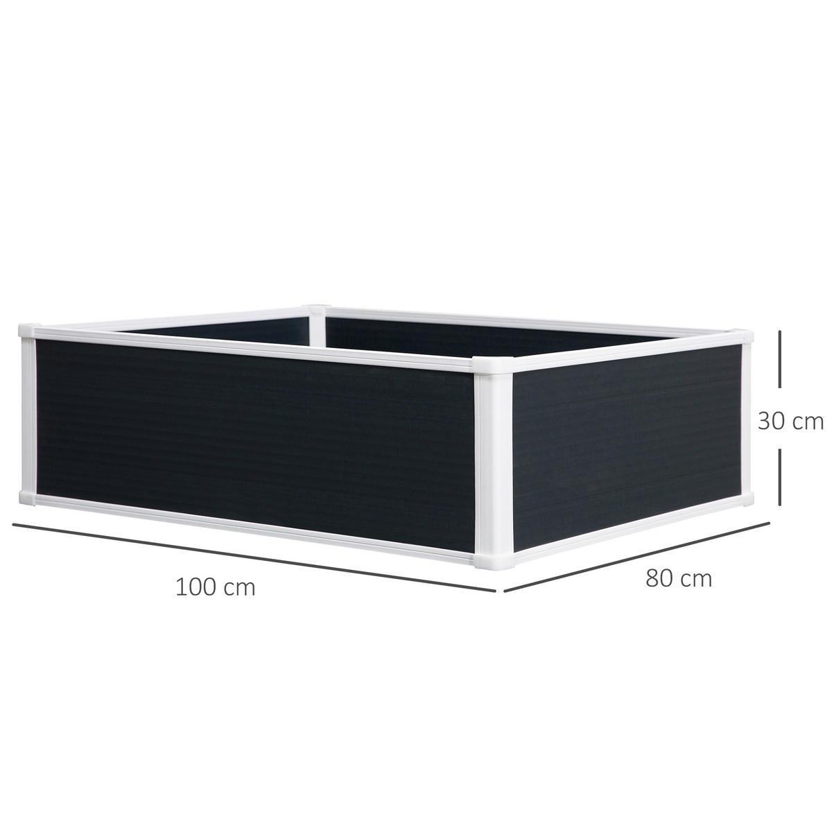 HOCHBEET, Grau, 100 x 80 x 30 cm - Grau, Kunststoff (80/30/100cm) - Outsunny