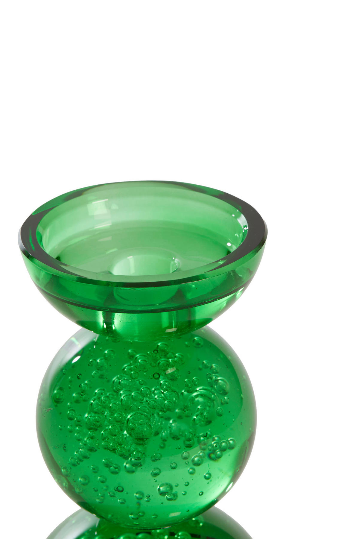 KERZENHALTER Itinga Grün Ø9,5/15,5 cm - Grün, Glas (9.5/15.5/9.5cm) - Light & Living