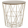 BEISTELLTISCH gold/heller Holzfarbton 40 cm Lanark - Hellbraun/Goldfarben, Holzwerkstoff (40/40/40cm) - Beliani
