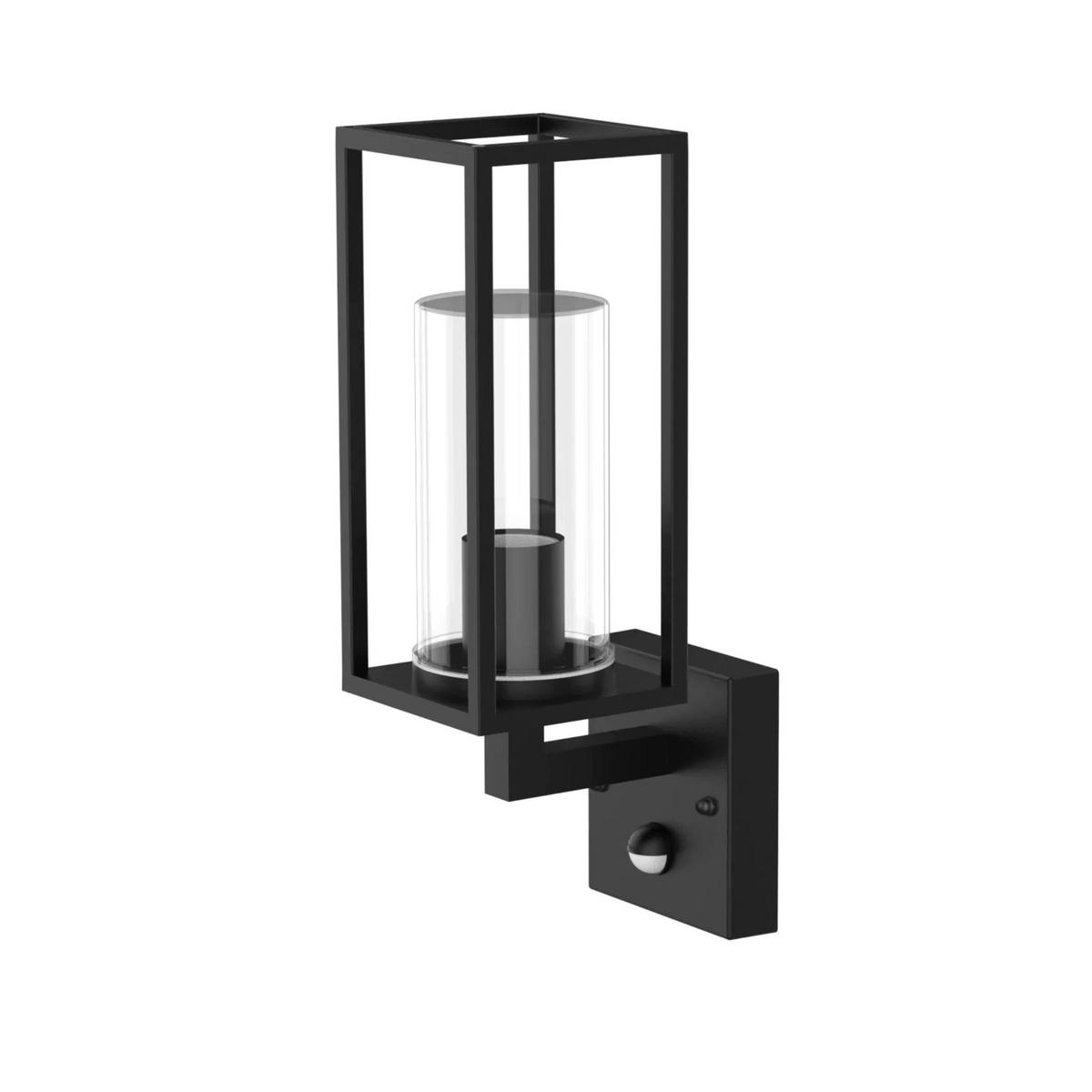AUSSENWANDLEUCHTEE Schwarz E27 Mit Bewegungssensor PIR IP54 - Schwarz, Metall (11/36/16cm) - CGC Europe