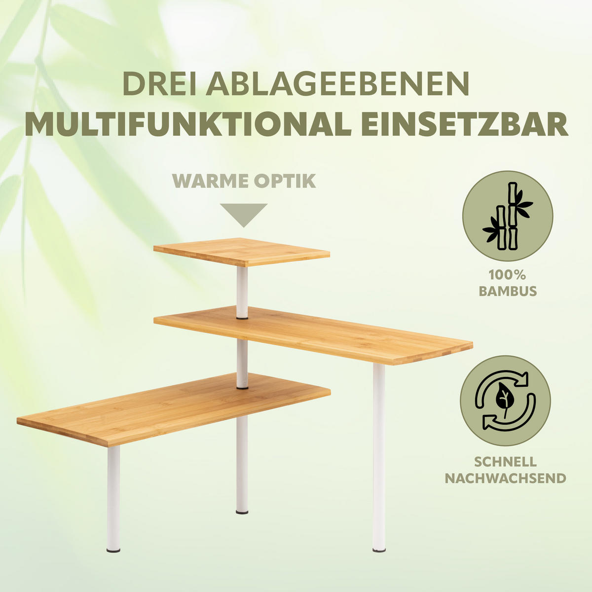 BAMBUS-ECKREGAL, weiß - Weiß, Holz (45/40/45cm) - bremermann