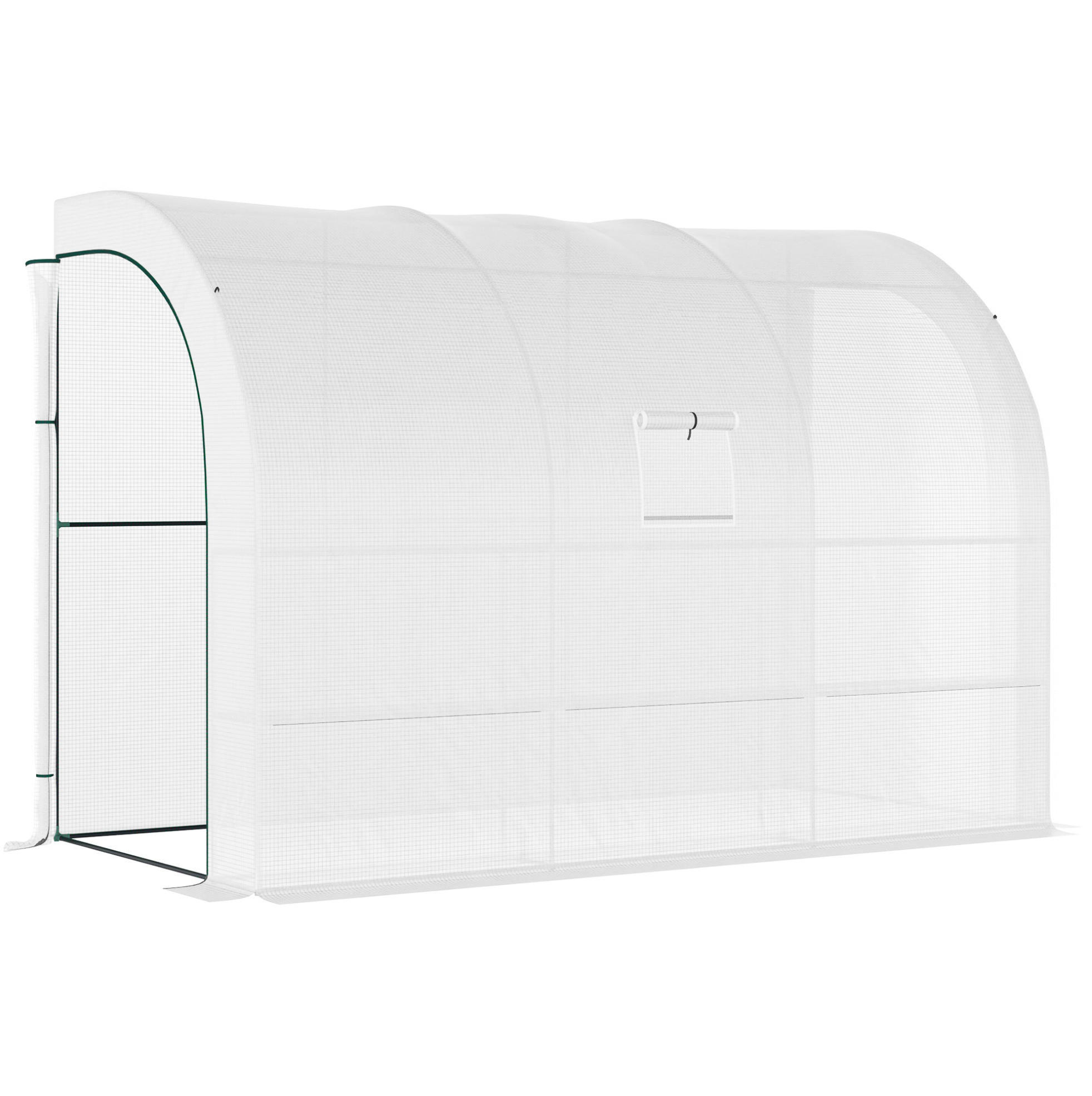 GEWÄCHSHAUS aus Kunststoff 300x150x213 cm in Weiß mit Regalen - Weiß, Kunststoff (150/213/300cm) - Modfu