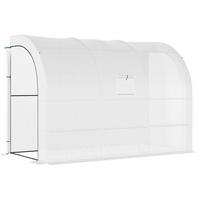GEWÄCHSHAUS aus Kunststoff 300x150x213 cm in Weiß mit Regalen - Weiß, Kunststoff (150/213/300cm) - Modfu