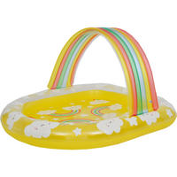 PLANSCHBECKEN Regenbogen 144 x 128 x 84 cm mit Bogen Spielpool - Gelb, Kunststoff (144/128/84cm) - Avenli
