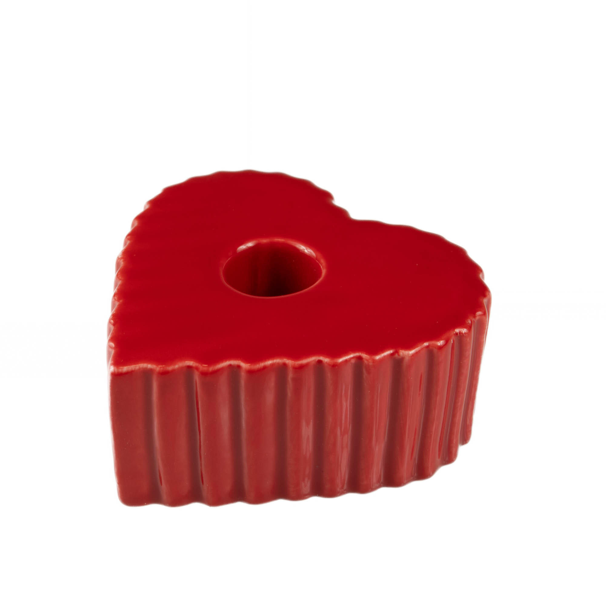 KERZENHALTER Anima Herzform 4/9 cm - Rot, Keramik (8/4/9cm) - Boltze Home