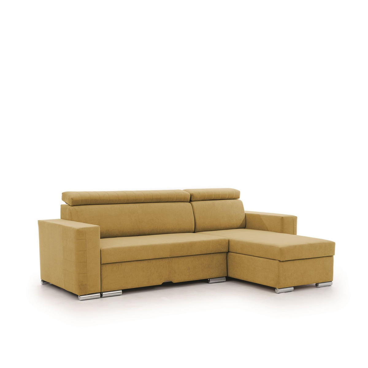 ECKSOFA Canton In Camelia - Gelb, Holzwerkstoff/Textil (260/173cm) - Fun Möbel