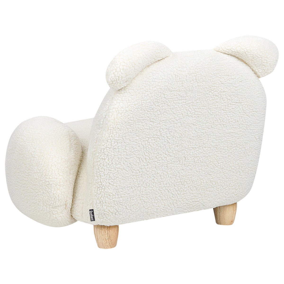 BARNFÅTÖLJ teddylook gräddvit djurform hare Kanna - Vit, Textil/Plast (65/45/51cm) - Beliani