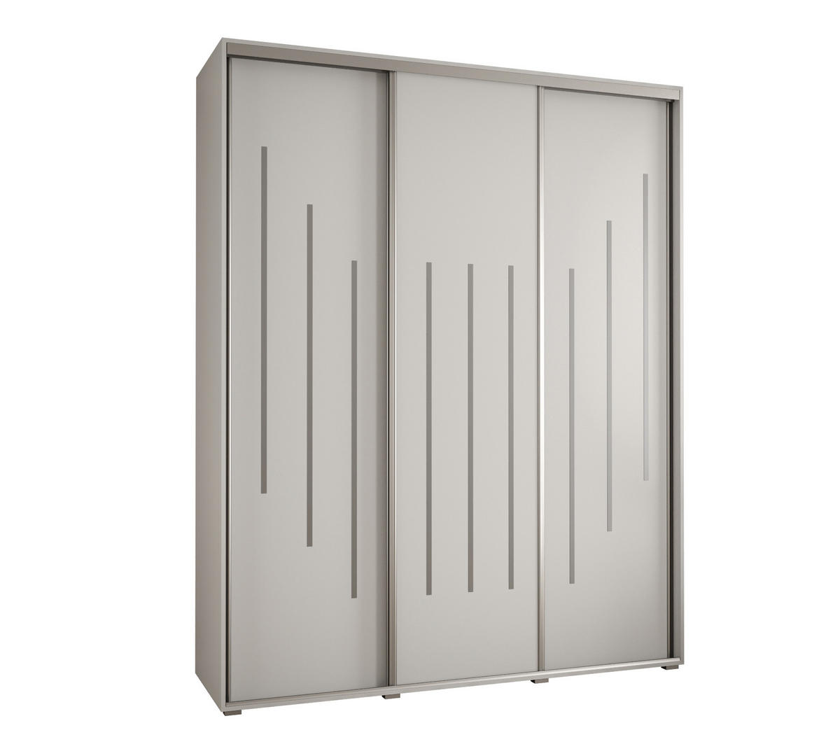 SCHWEBETÜRENSCHRANK 235,2/200/60 3-türig - Silberfarben/Weiß, Holz/Metall (200/235/60cm) - Abiks Möbel