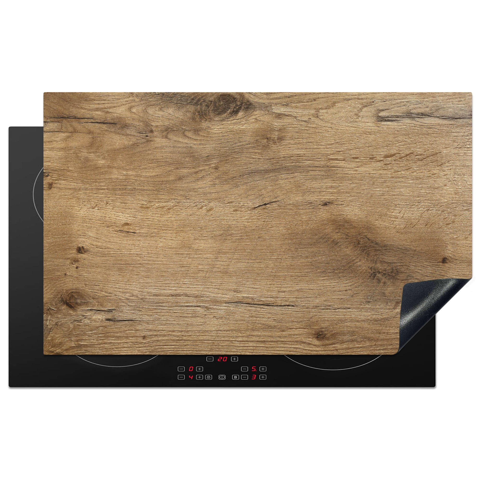 HERDABDECKPLATTE Holz - Braun - Holzoptik 83x51 cm - Eichefarben, Kunststoff (83/0.2/51.5cm) - MuchoWow