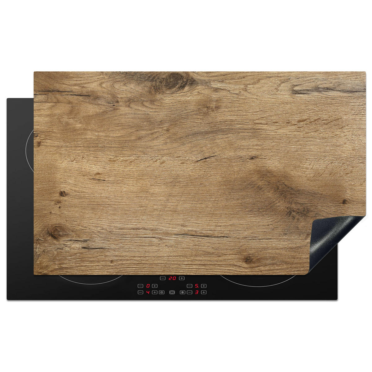 HERDABDECKPLATTE Holz - Braun - Holzoptik 83x51 cm - Eichefarben, Kunststoff (83/0.2/51.5cm) - MuchoWow