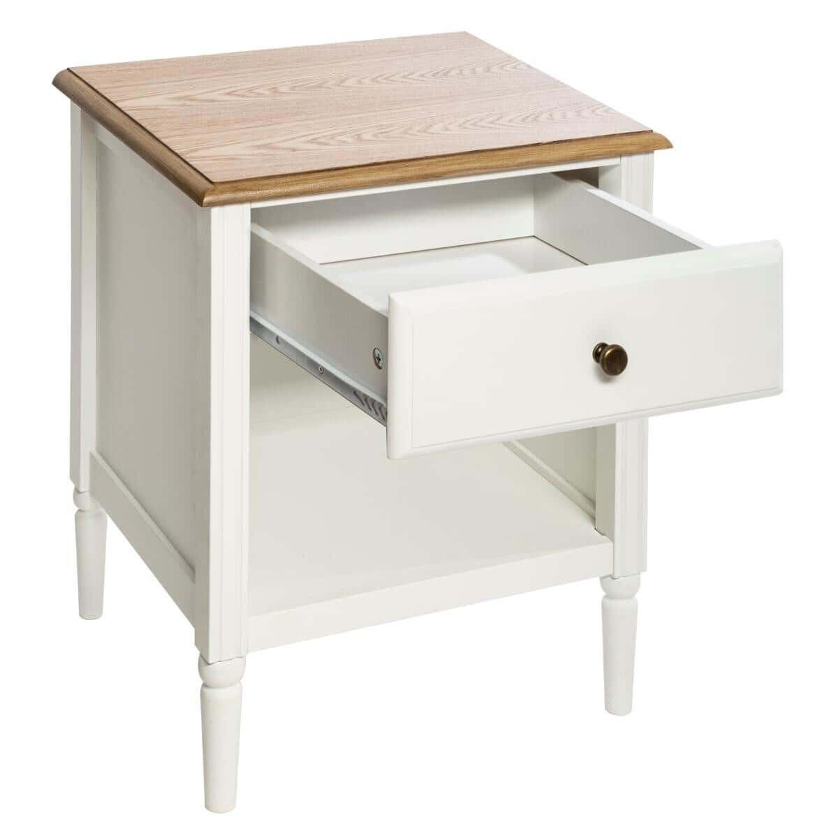 NACHTTISCH mit Schublade Solen 45/40/61 cm - Weiß, Holz/Holzwerkstoff (40/61/45cm) - Atmosphera Createur d´interieur