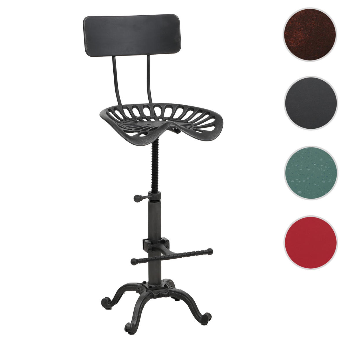 BARHOCKER Schwarz, Silber - Silberfarben/Schwarz, Metall (44/89/36cm) - MCW