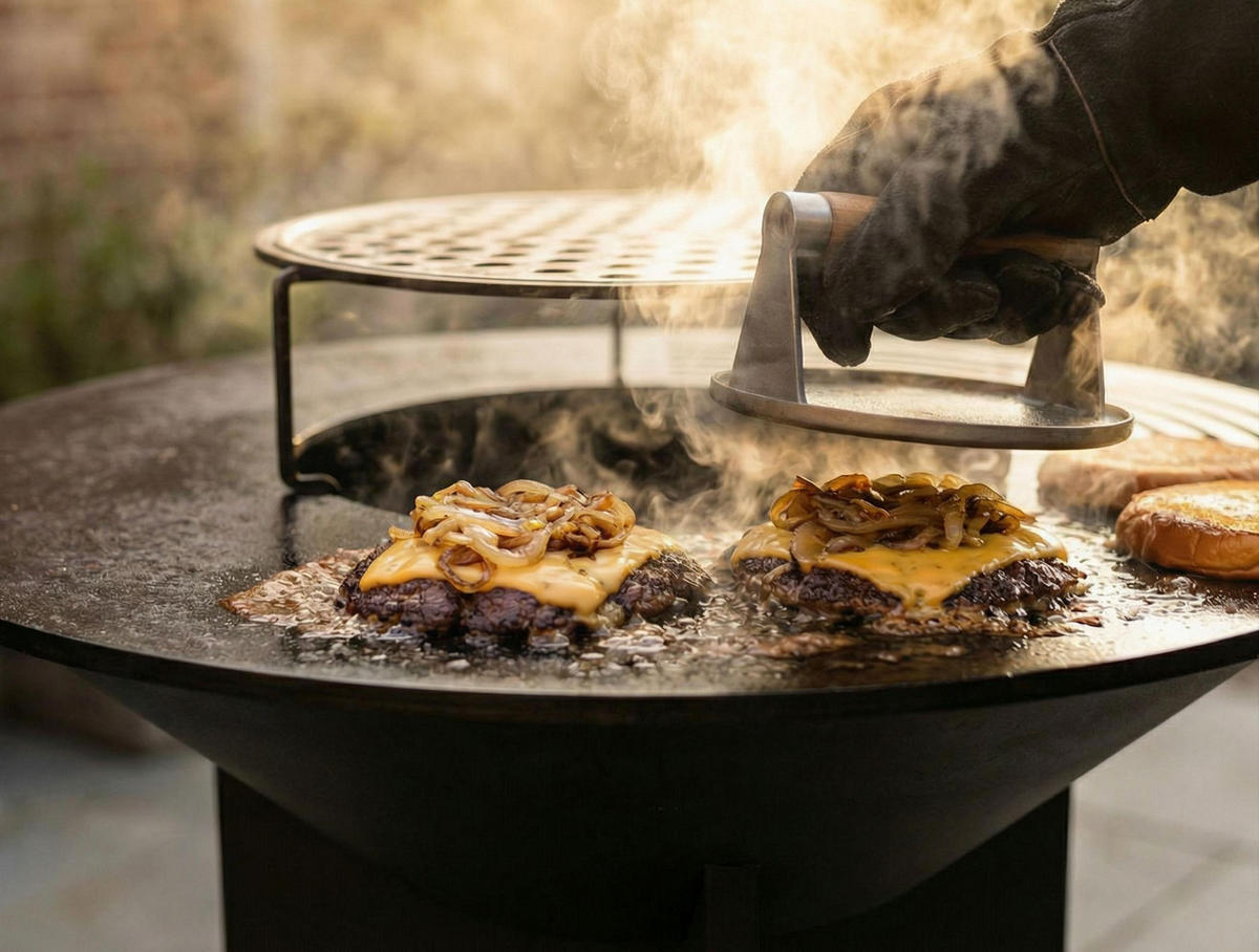 HOLZKOHLEGRILL Feuerschale Schwarz inkl. Schutzhülle - Schwarz, Metall (98/100/98cm) - Purline