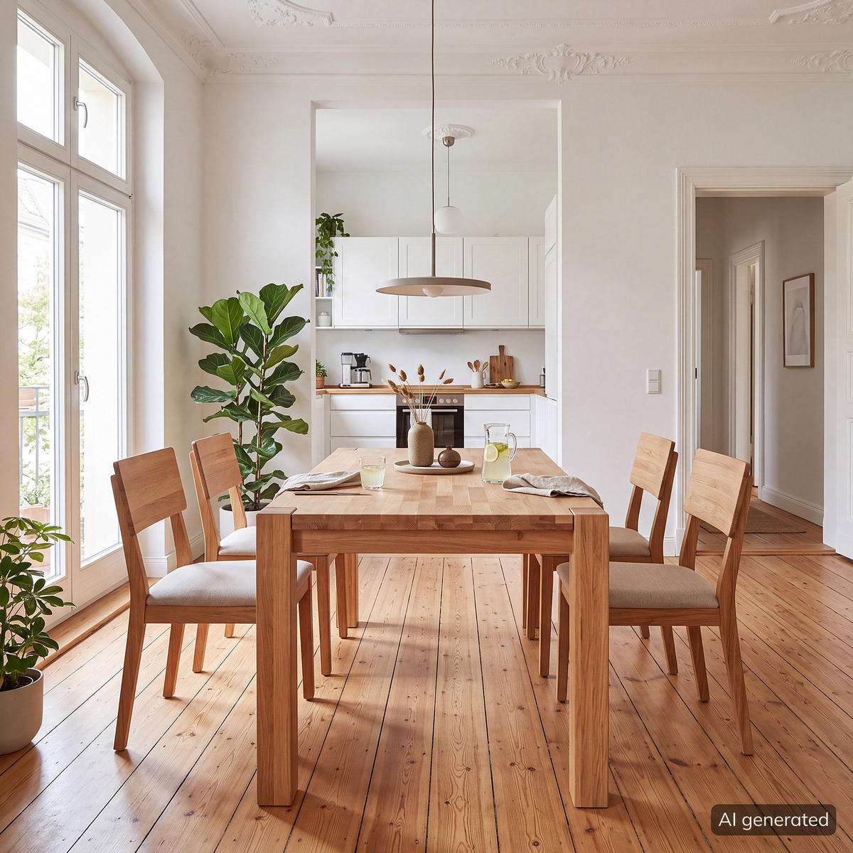 ESSTISCH - Massivholz - Kernbuche, Holz (90/140/75cm) - home24