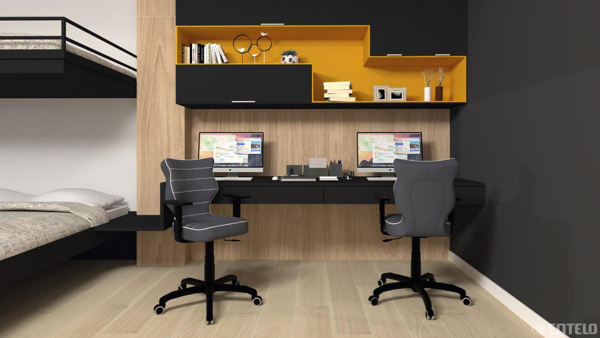 JUGENDSTUHL Duo - Dunkelgrau/Weiß, Textil (64/99/64cm) - RAUMHIRSCH FURNITURE