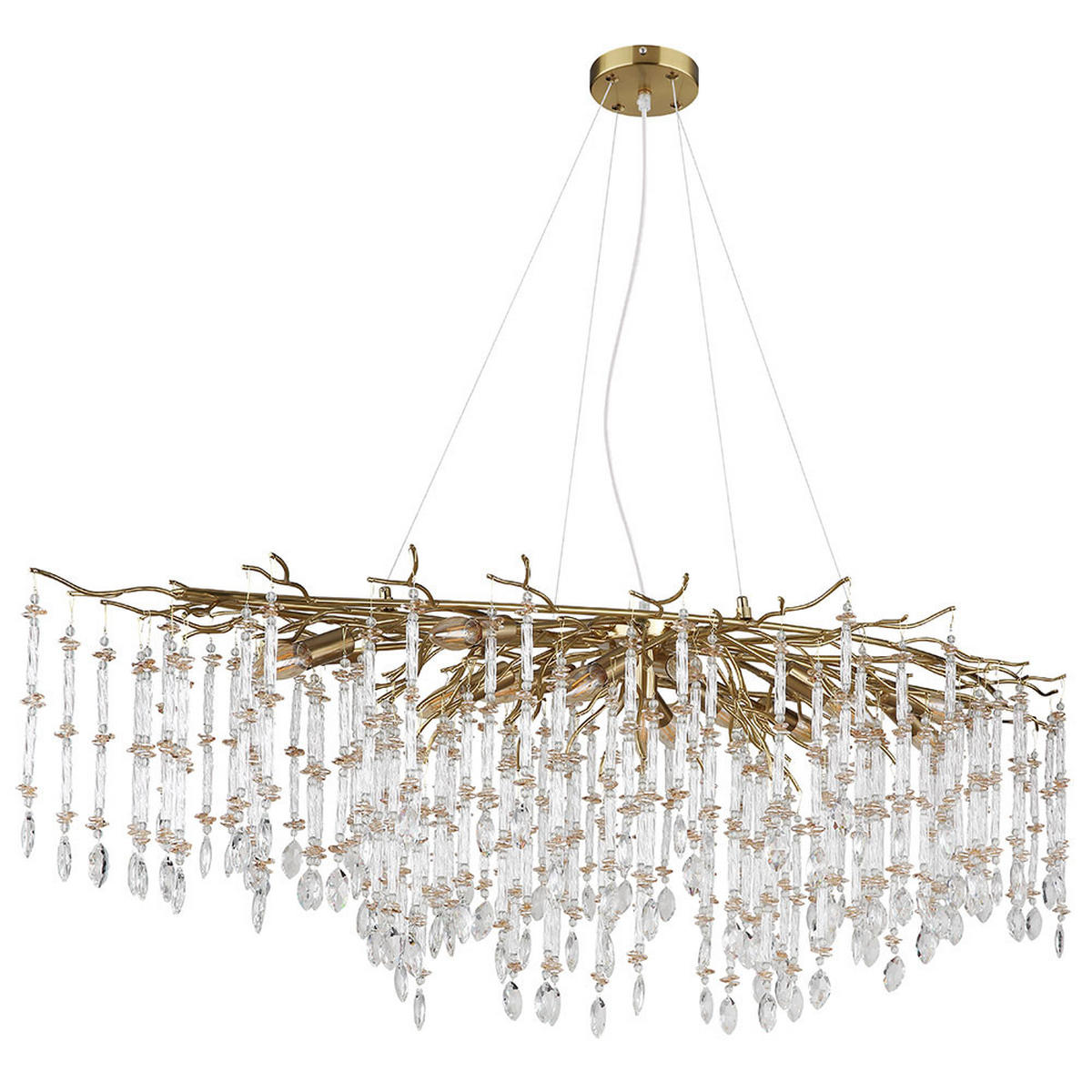 KRONLEUCHTER GLORIA 14 flammig gold - Goldfarben, Glas (150/60/120cm) - Globo Lighting