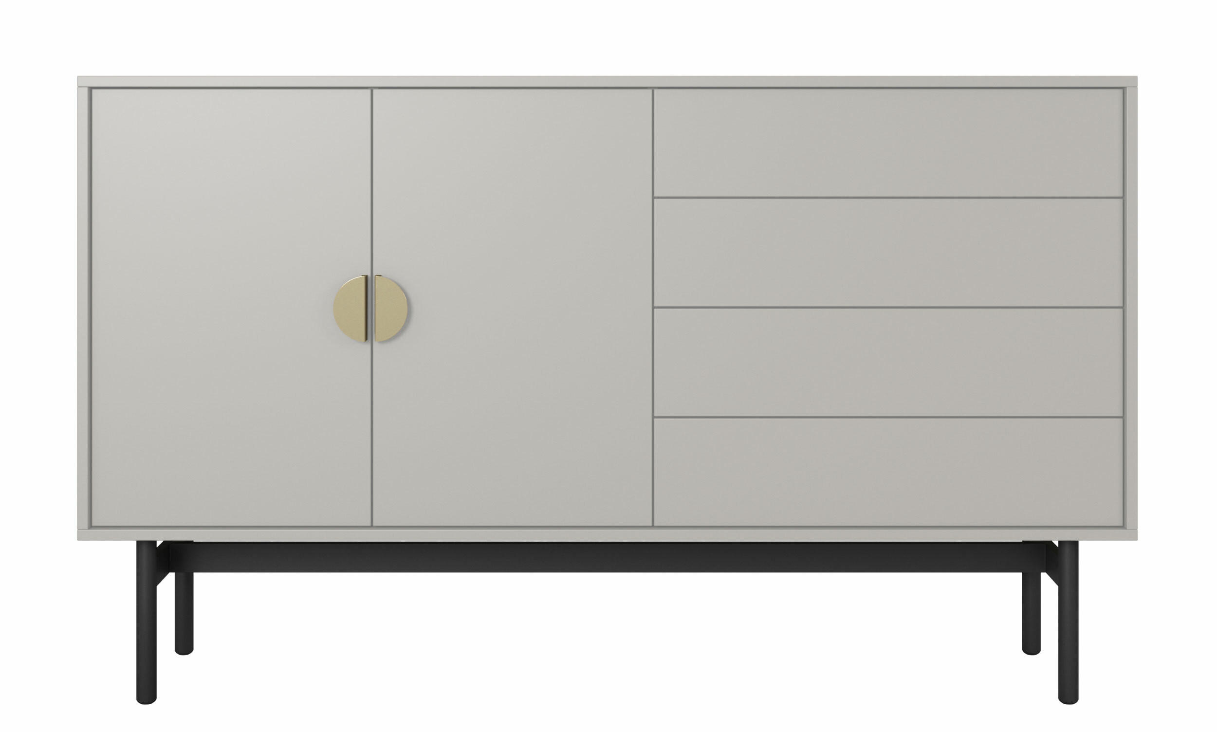 SIDEBOARD Stoon Grau-Beige 154 cm - Greige/Goldfarben, Holzwerkstoff/Metall (154/93/38cm) - Selsey